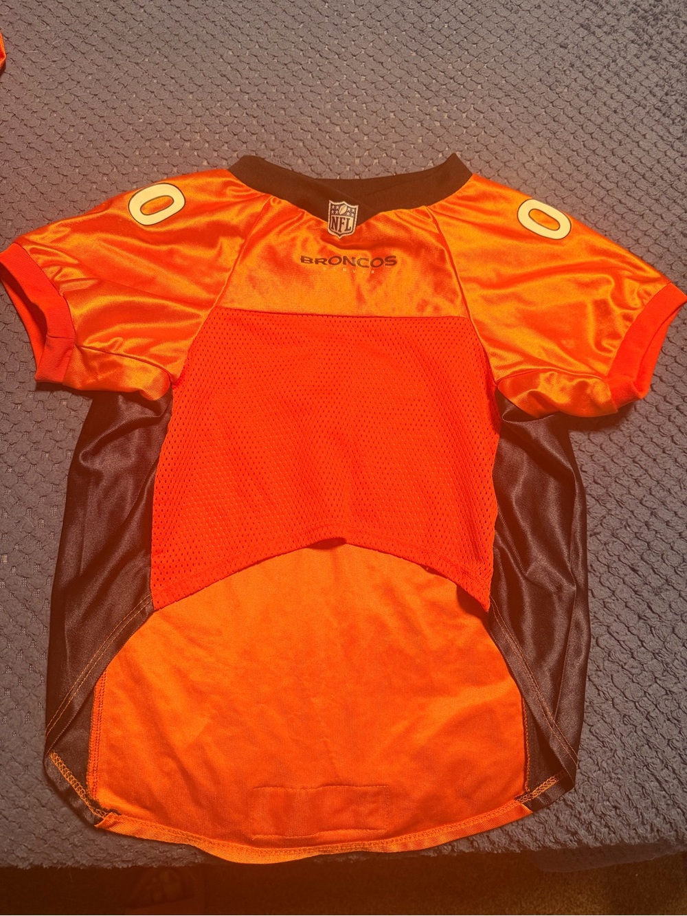 Doggie Orange & Navy Short Sleeve Bronco Football Top